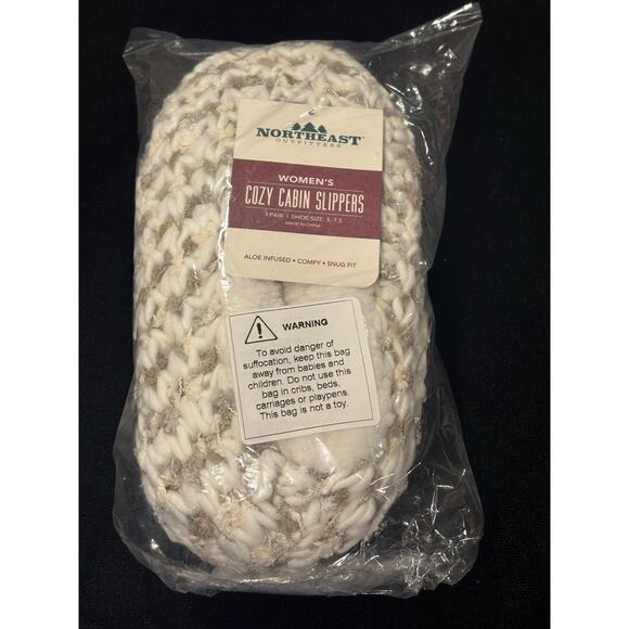 Northeast Outfitters Women's Cozy Cabin Slippers NWT Size S/M (Spacedye Taupe) - Picture 2 of 4